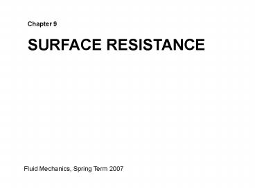 SURFACE RESISTANCE