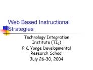 Web Based Instructional Strategies