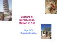 Lecture 1: Introduction Motion in 1D PowerPoint PPT Presentation
