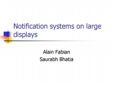 Notification systems on large displays
