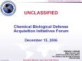 Chemical Biological Defense Acquisition Initiatives Forum PowerPoint PPT Presentation
