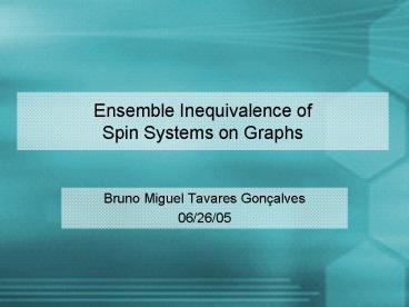 Ensemble Inequivalence of Spin Systems on Graphs