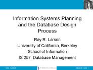 Information Systems Planning and the Database Design Process