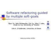 Software refactoring guided by multiple softgoals