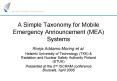 A Simple Taxonomy for Mobile Emergency Announcement MEA Systems PowerPoint PPT Presentation