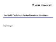 New Health Plan Roles in Member Education and Assistance