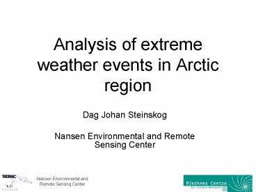 Analysis of extreme weather events in Arctic region
