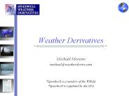 Weather Derivatives