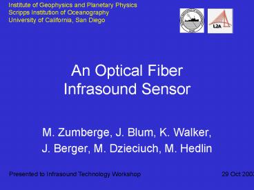 An Optical Fiber Infrasound Sensor