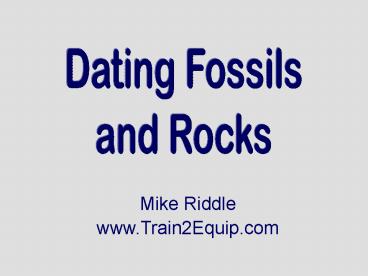 Dating Fossils