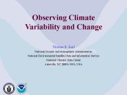 Observing Climate Variability and Change