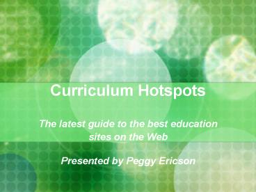 Curriculum Hotspots