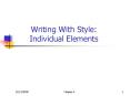 Writing With Style: Individual Elements PowerPoint PPT Presentation