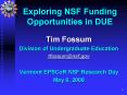 Exploring NSF Funding Opportunities in DUE PowerPoint PPT Presentation