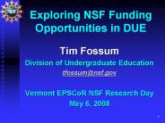 Exploring NSF Funding Opportunities in DUE