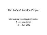The Yohkoh Galileo Project