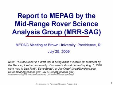 2nd Annual Report to the Associate Administrator