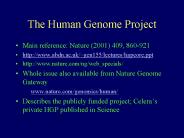 The Human Genome Project