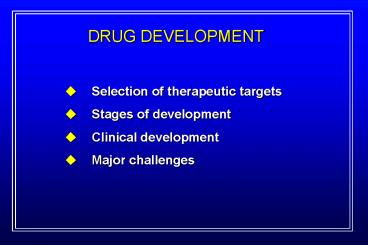 Selection of therapeutic targets