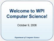 Welcome to WPI Computer Science!
