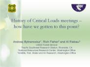 History of Critical Loads meetings 