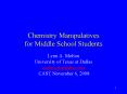 Chemistry Manipulatives for Middle School Students PowerPoint PPT Presentation