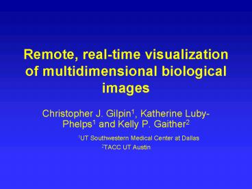 Remote, realtime visualization of multidimensional biological images