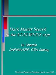 Dark Matter Search in the EDELWEISS expt