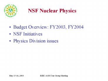 NSF Nuclear Physics