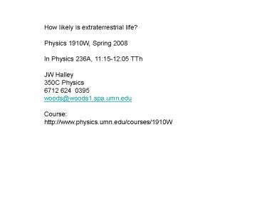 How likely is extraterrestrial life