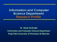 Information and Computer Science Department Research Profile PowerPoint PPT Presentation