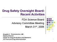 Drug Safety Oversight Board: Recent Activities