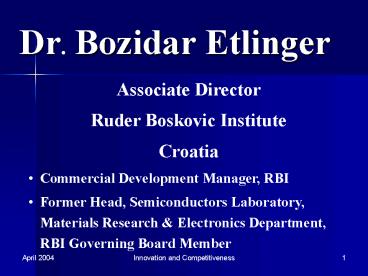 Dr. Bozidar Etlinger