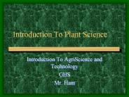 Introduction To Plant Science