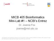 MICB 405 Bioinformatics MiniLab