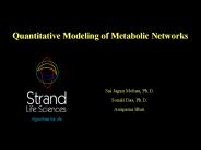 Quantitative Modeling of Metabolic Networks