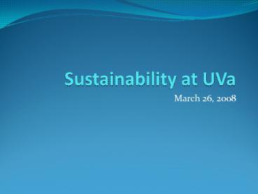 Sustainability at UVa