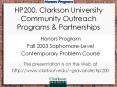 HP200, Clarkson University Community Outreach Programs PowerPoint PPT Presentation