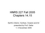 HNRS 227 Fall 2005 Chapters 14,15