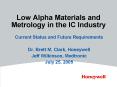 Low Alpha Materials and Metrology in the IC Industry PowerPoint PPT Presentation