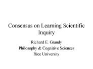 Consensus on Learning Scientific Inquiry