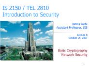 IS 2150 / TEL 2810 Introduction to Security