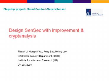 Tieyan Li, Hongjun Wu, Feng Bao, Henry Lee'