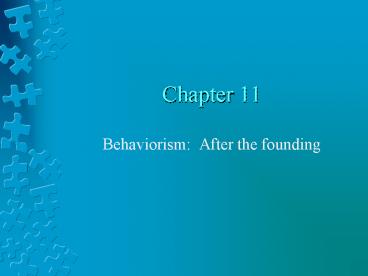 Behaviorism: After the founding