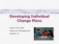 Developing Individual Change Plans PowerPoint PPT Presentation