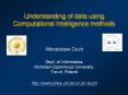 Understanding of data using Computational Intelligence methods PowerPoint PPT Presentation