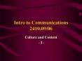 Intro to Communications 2410.09/06 PowerPoint PPT Presentation