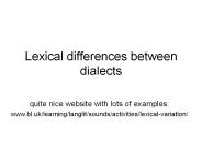 Lexical differences between dialects