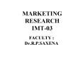 MARKETING RESEARCH IMT03 PowerPoint PPT Presentation