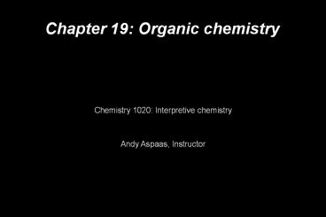 Chapter 19: Organic chemistry